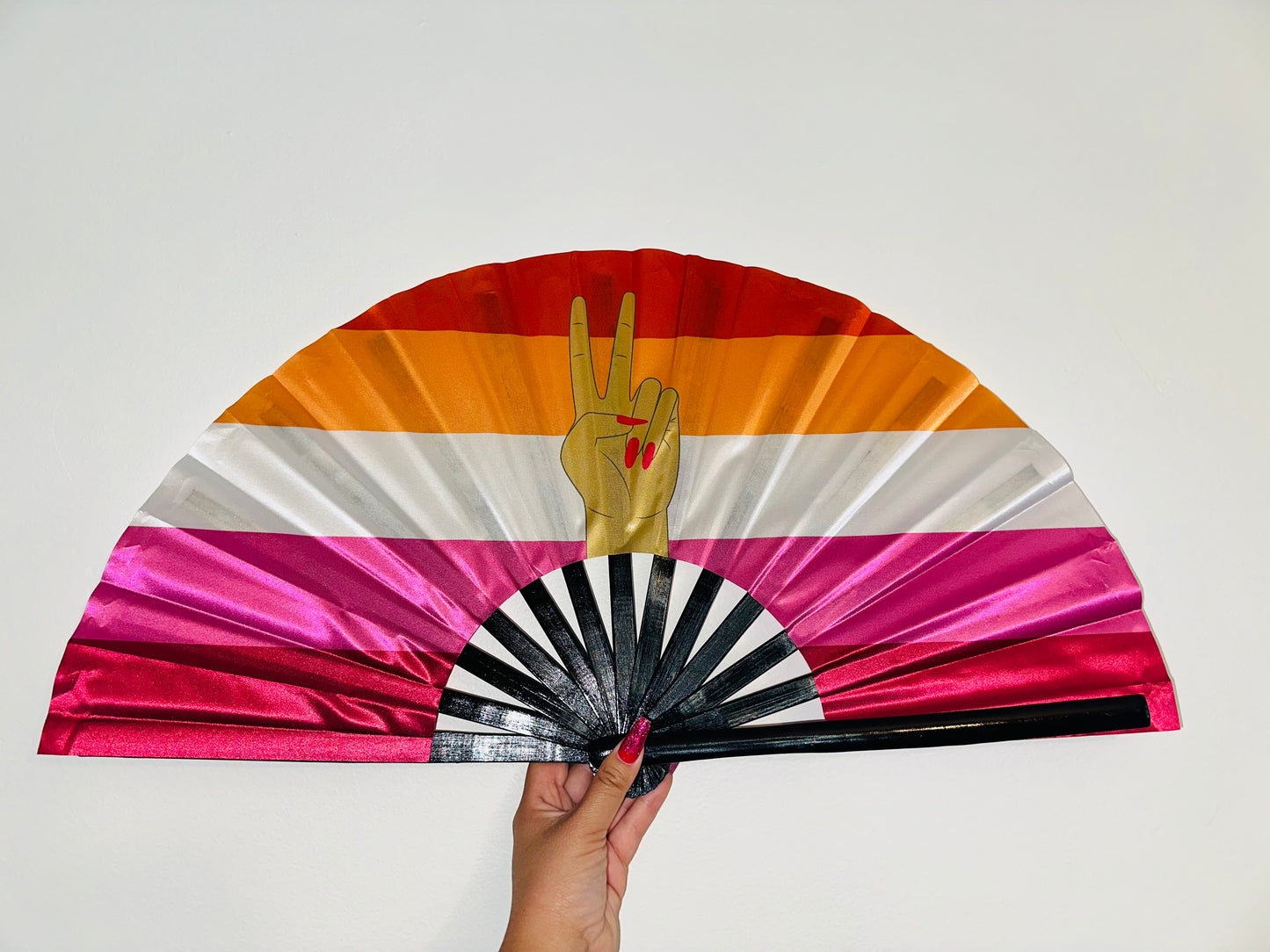 Lesbian Pride (Peace Sign) (Large Fan)