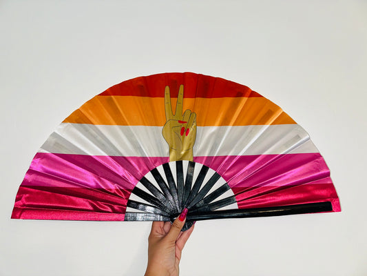 Lesbian Pride (Peace Sign) (Large Fan)